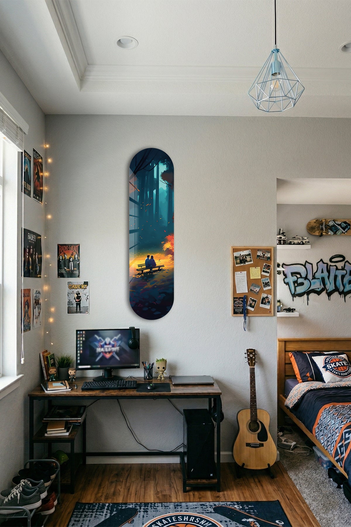 Cam Kaykay Tablo | Sessiz Orman | 80cm x 20cm