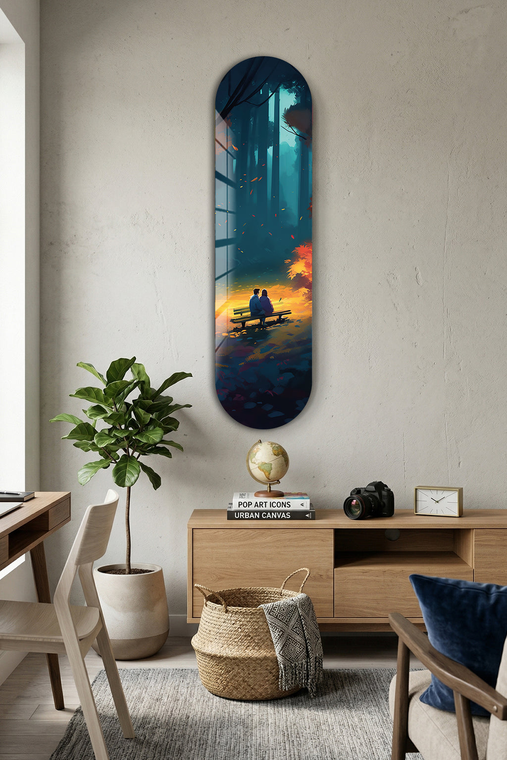 Cam Kaykay Tablo | Sessiz Orman | 80cm x 20cm