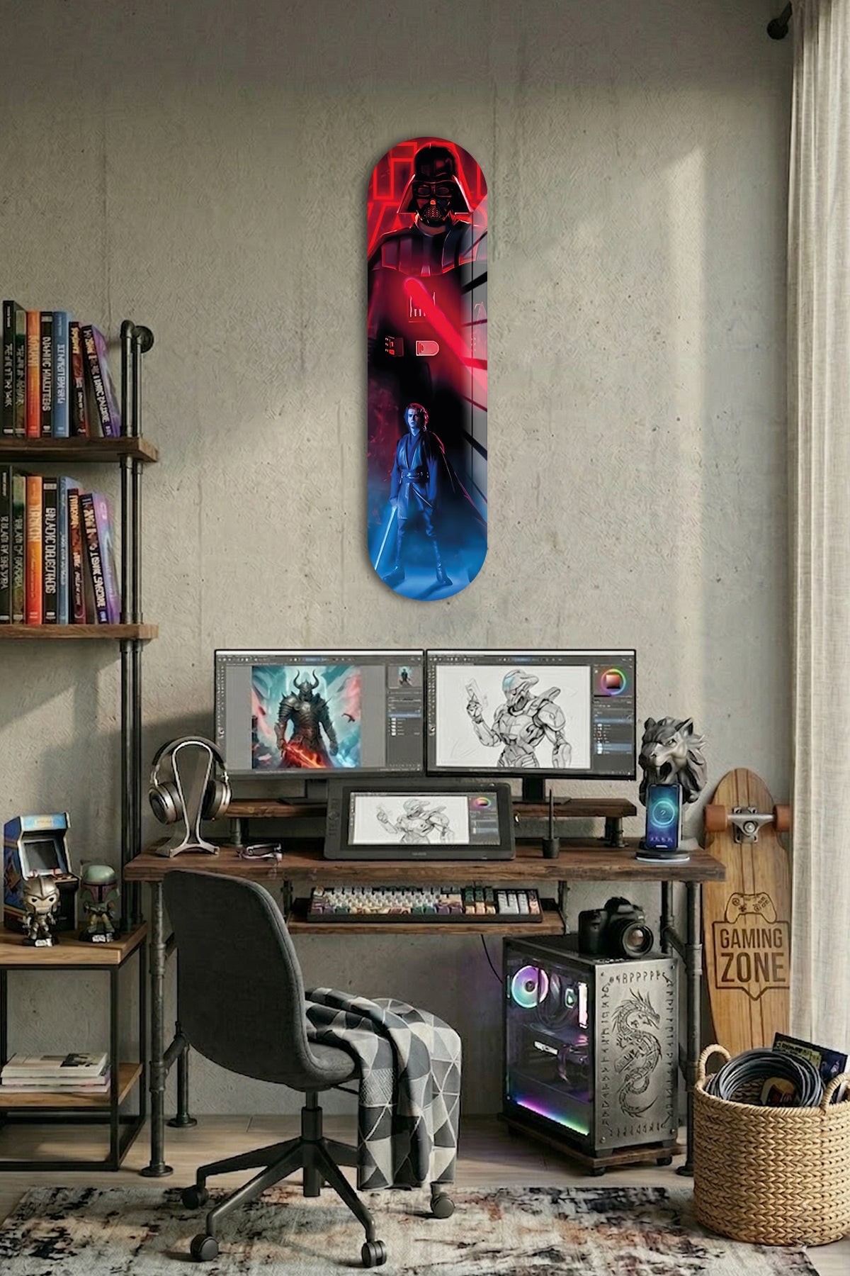 Cam Kaykay Tablo | Darth Vader | 80cm x 20cm