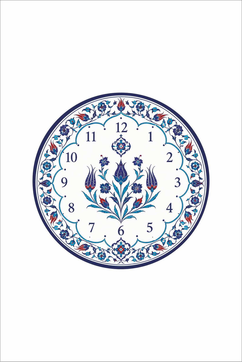 Cam Duvar Saati | Anatolia Blue | Çap 32