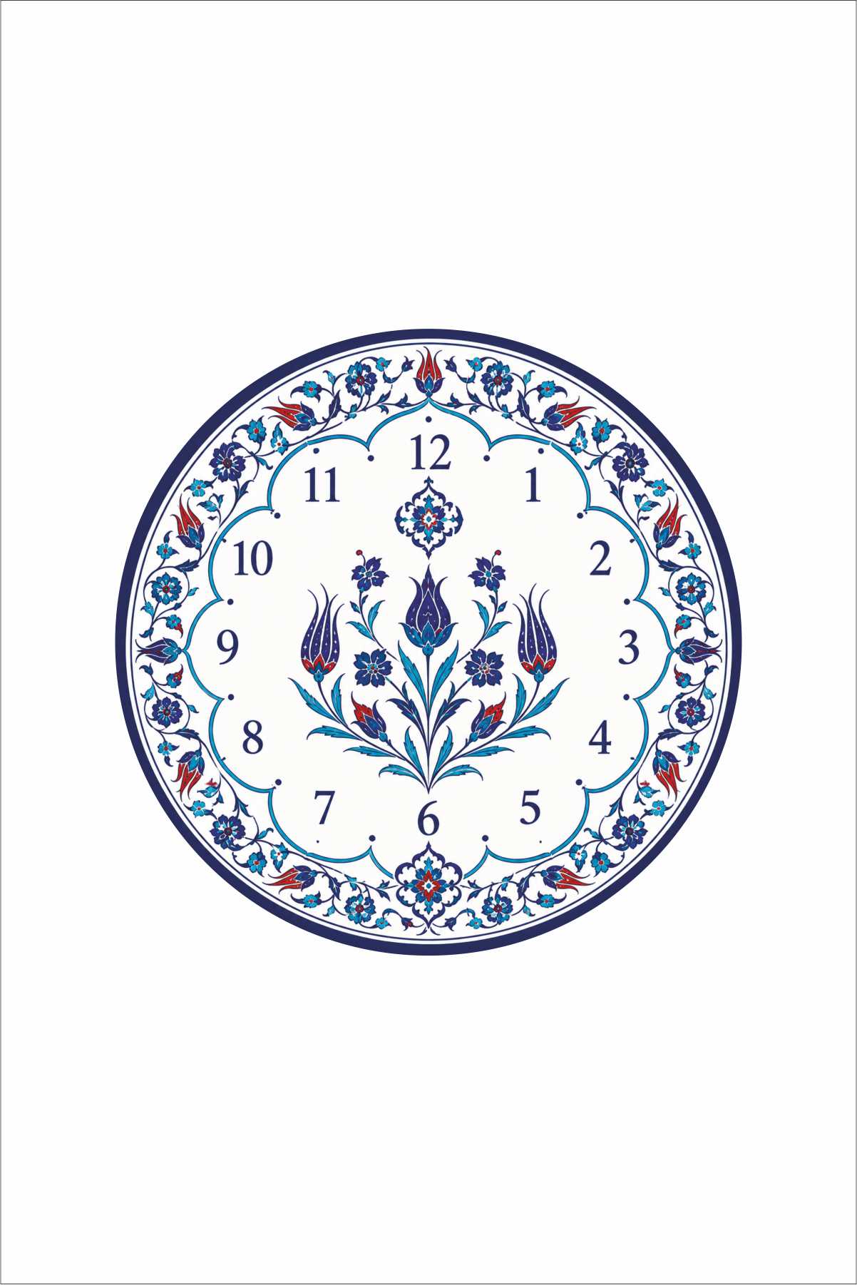 Cam Duvar Saati | Anatolia Blue | Çap 32