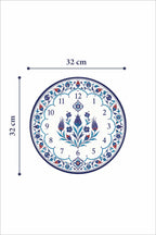 Cam Duvar Saati | Anatolia Blue | Çap 32
