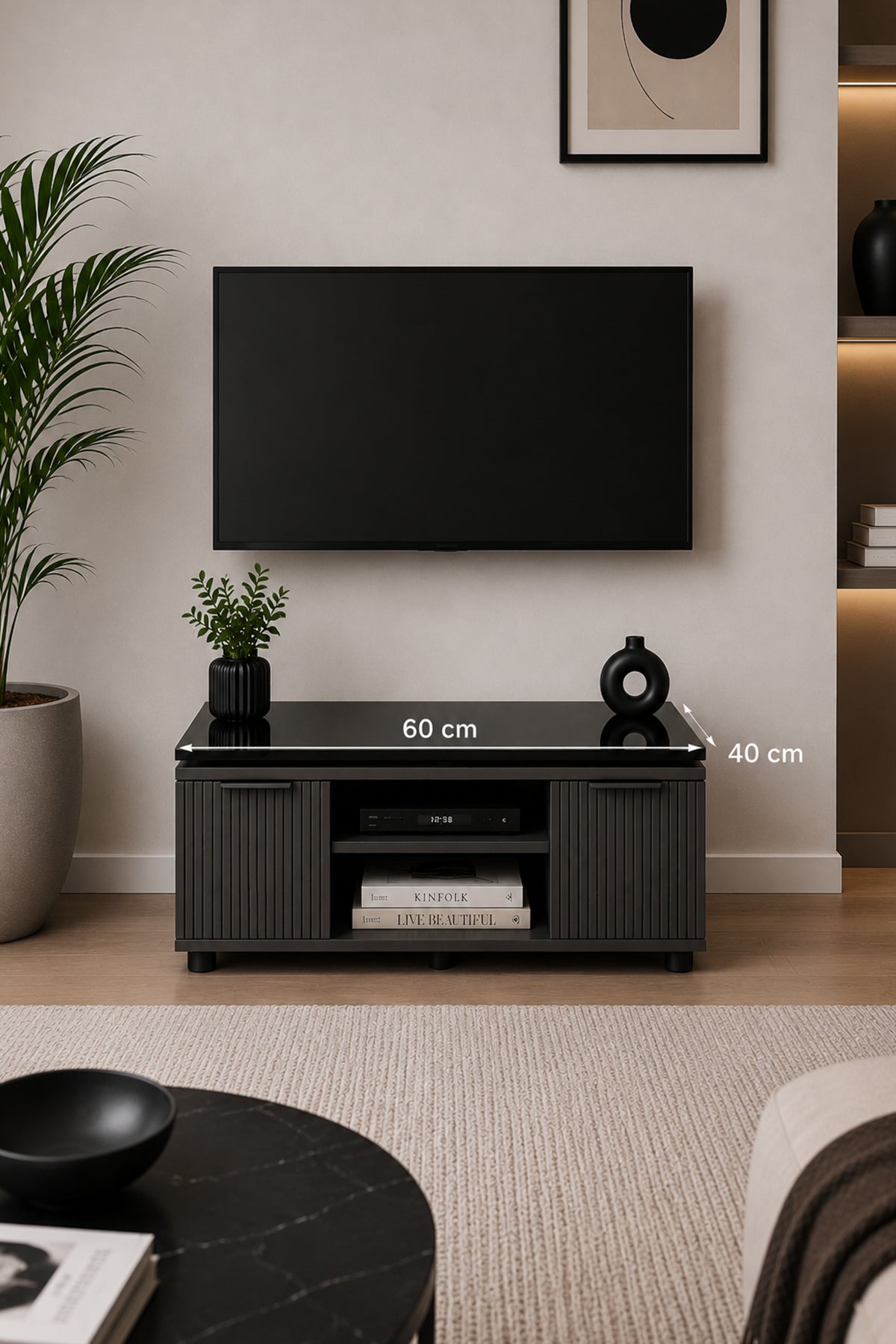 Üst Panel Camı | Siyah Cam | Apex | 60cm x 40cm