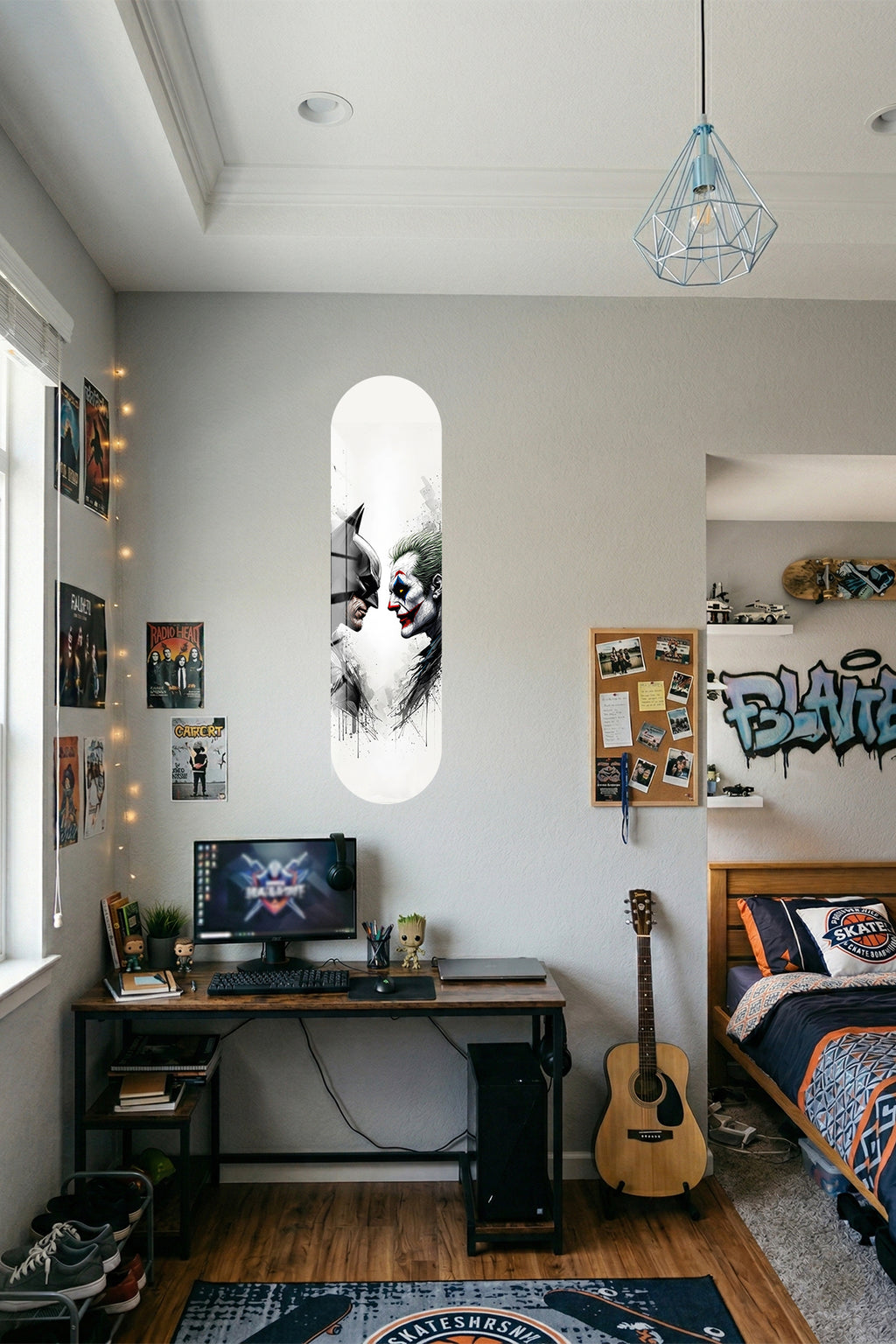 Cam Kaykay Tablo | Batman & Joker | 80cm x 20cm