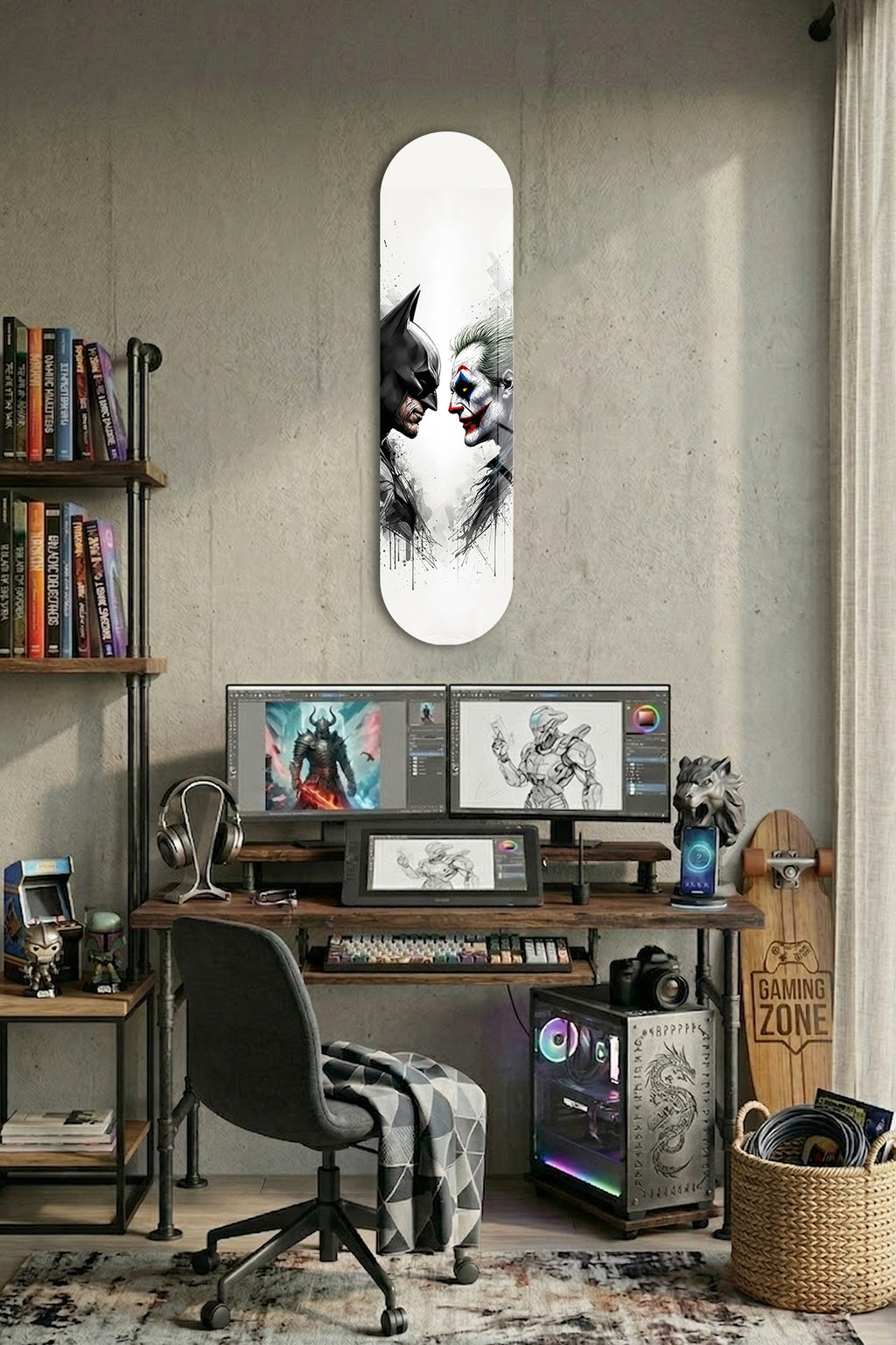Cam Kaykay Tablo | Batman & Joker | 80cm x 20cm