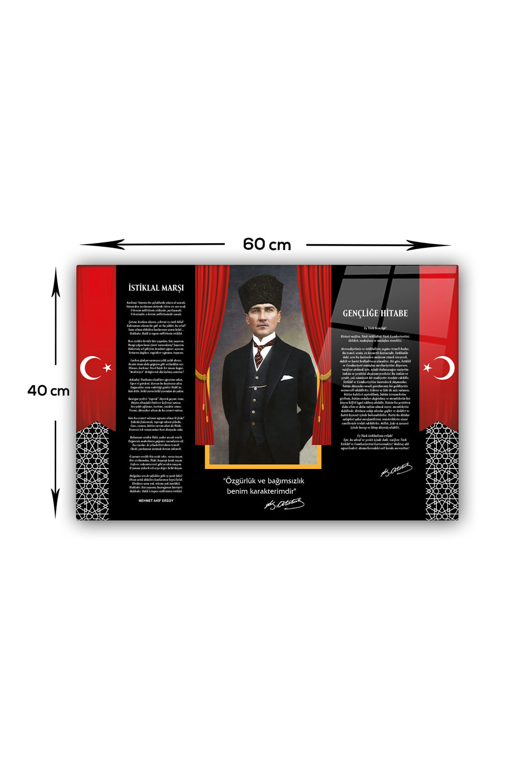 Cam Tablo | Atatürk Serisi | 5 | 40cm x 60cm