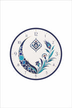 Cam Duvar Saati | İznik Flora | Çap 32