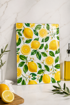 Cam Kesme Tahtası - Cam Kesme Tablası | Limon Çiçeği Desenli | 30cm x 40cm