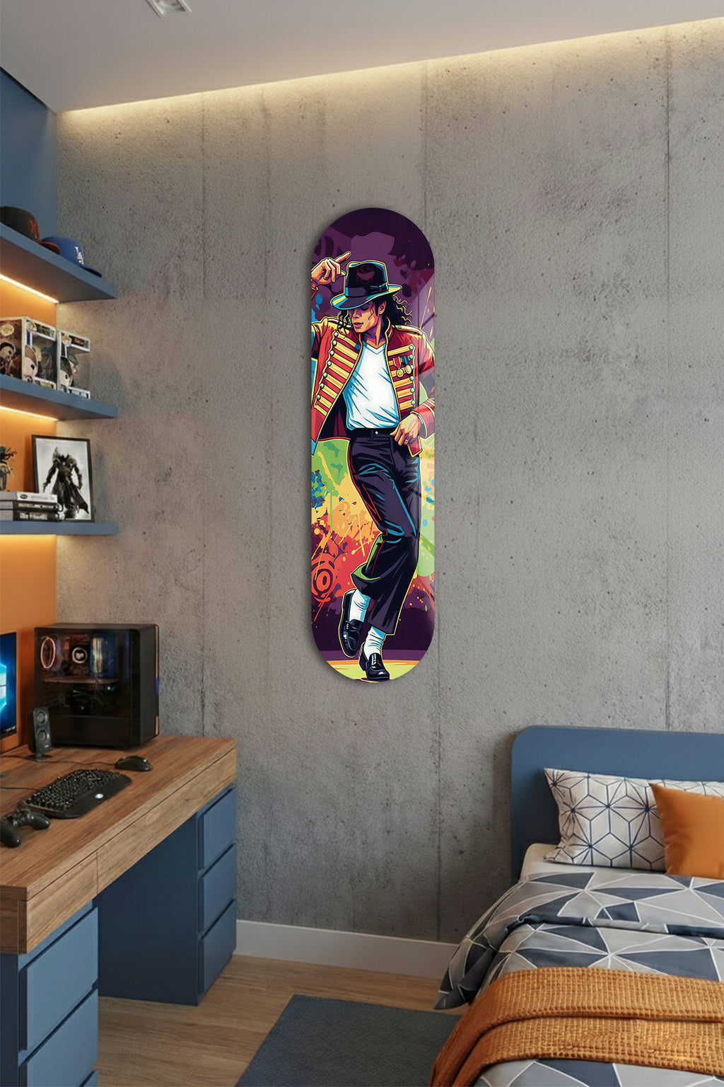 Cam Kaykay Tablo | Ay Yürüyüşçüsü -Michael Jackson | 80cm x 20cm