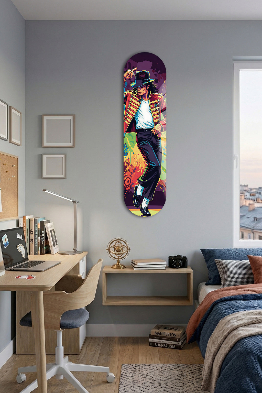 Cam Kaykay Tablo | Ay Yürüyüşçüsü -Michael Jackson | 80cm x 20cm