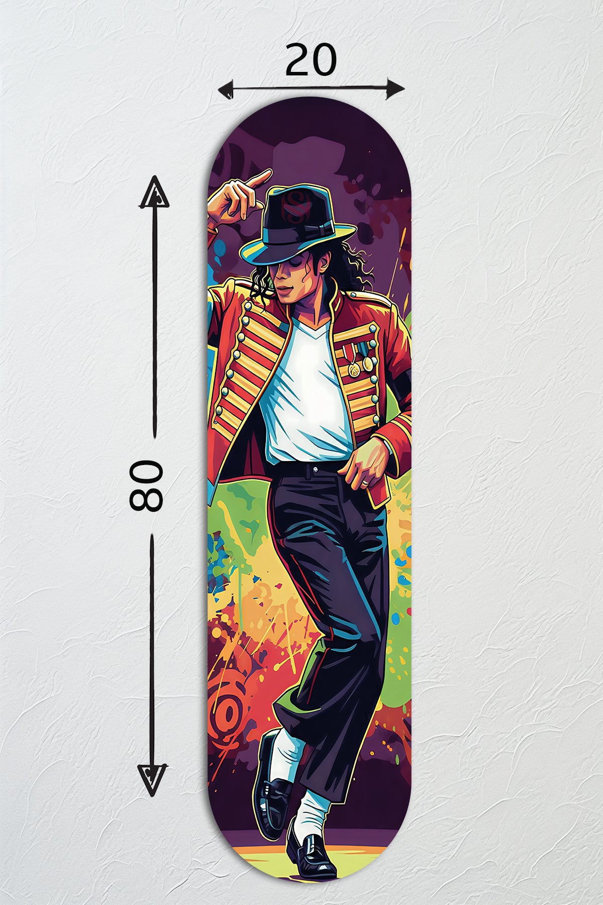 Cam Kaykay Tablo | Ay Yürüyüşçüsü -Michael Jackson | 80cm x 20cm