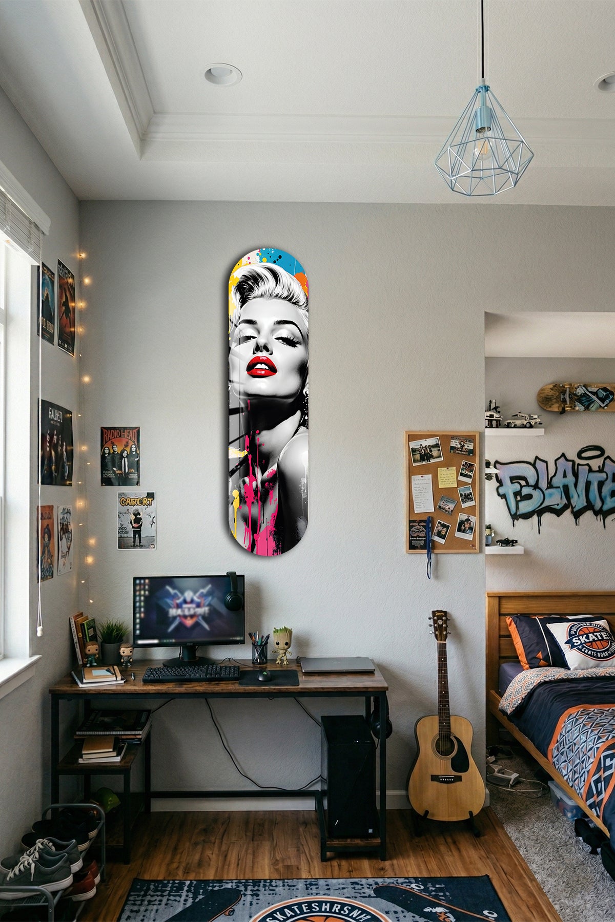 Cam Kaykay Tablo | Marilyn Monroe Pop Art | 80cm x 20cm