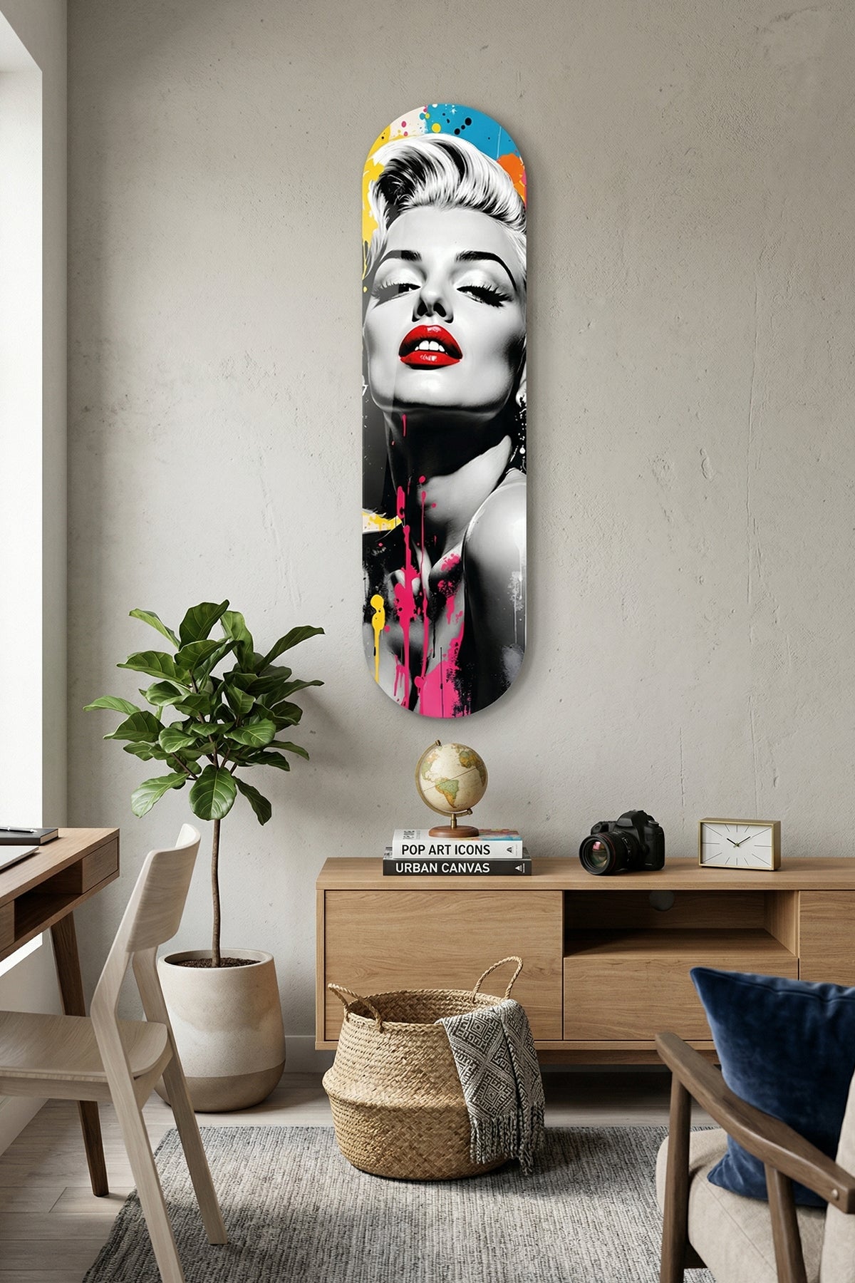 Cam Kaykay Tablo | Marilyn Monroe Pop Art | 80cm x 20cm