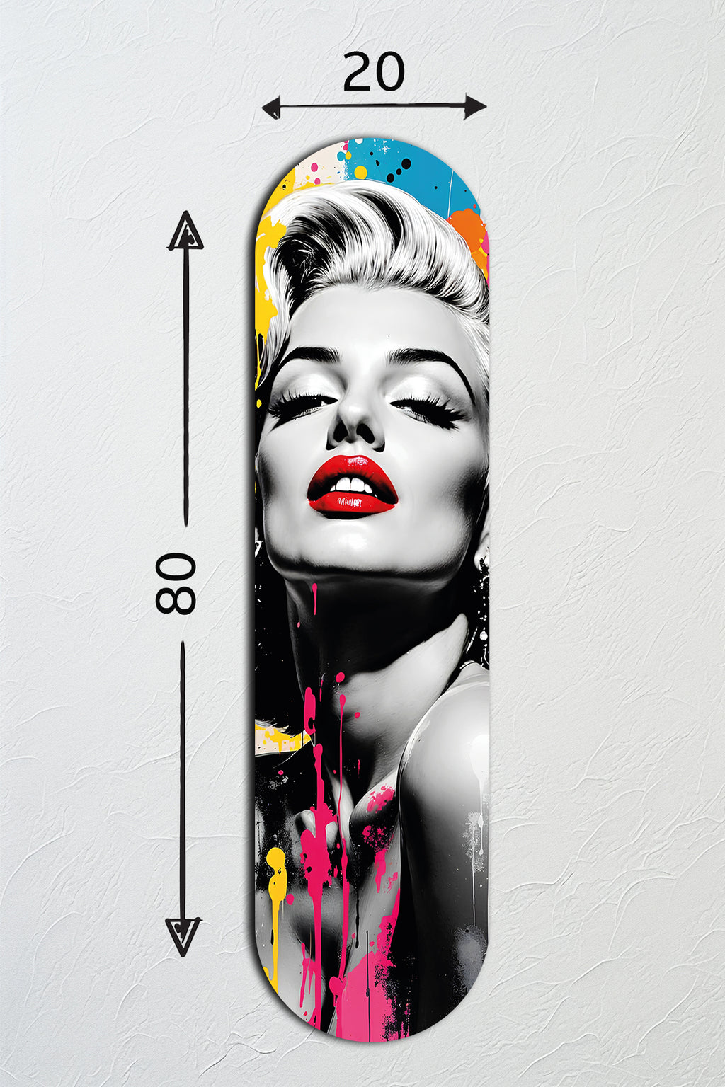 Cam Kaykay Tablo | Marilyn Monroe Pop Art | 80cm x 20cm