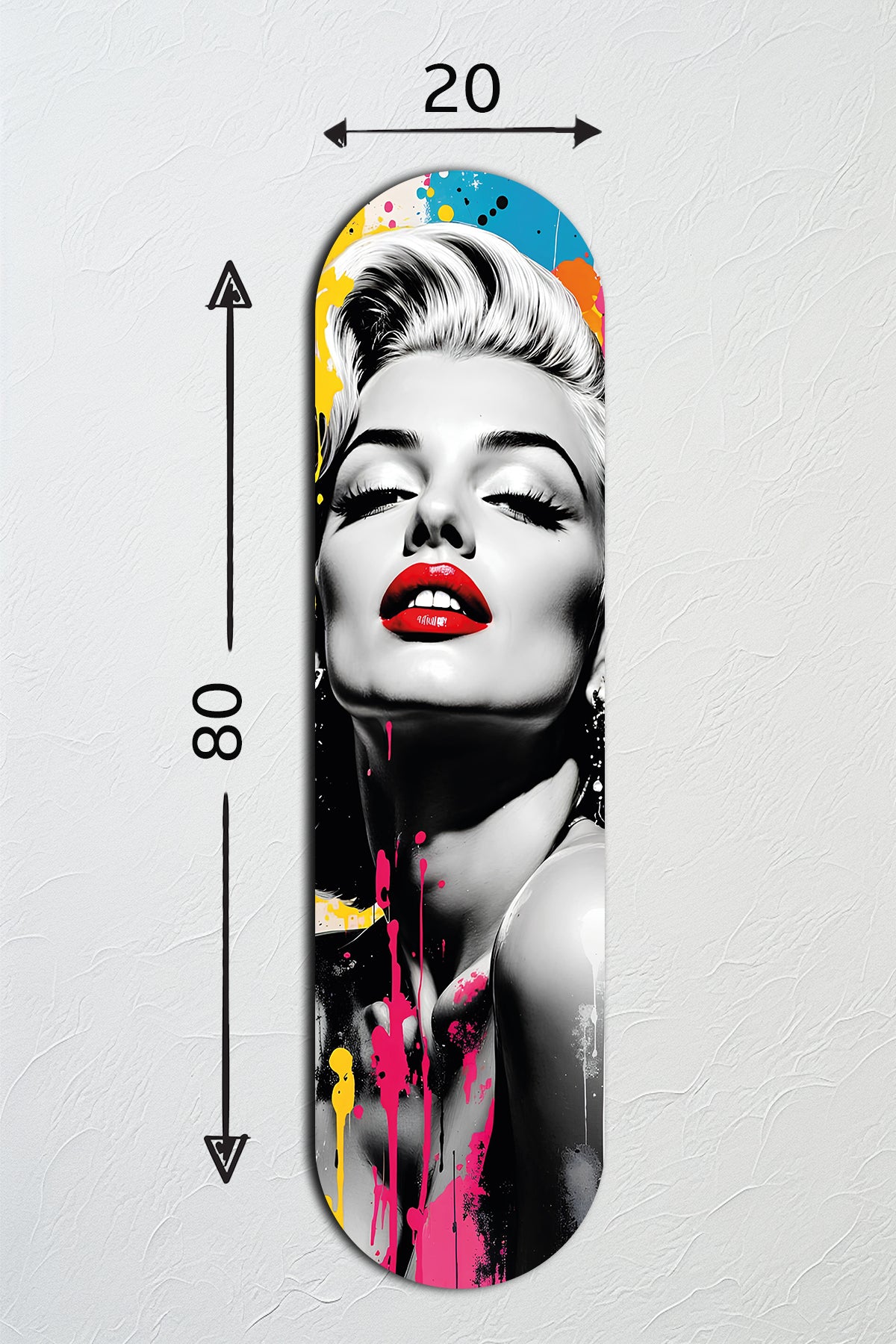 Cam Kaykay Tablo | Marilyn Monroe Pop Art | 80cm x 20cm