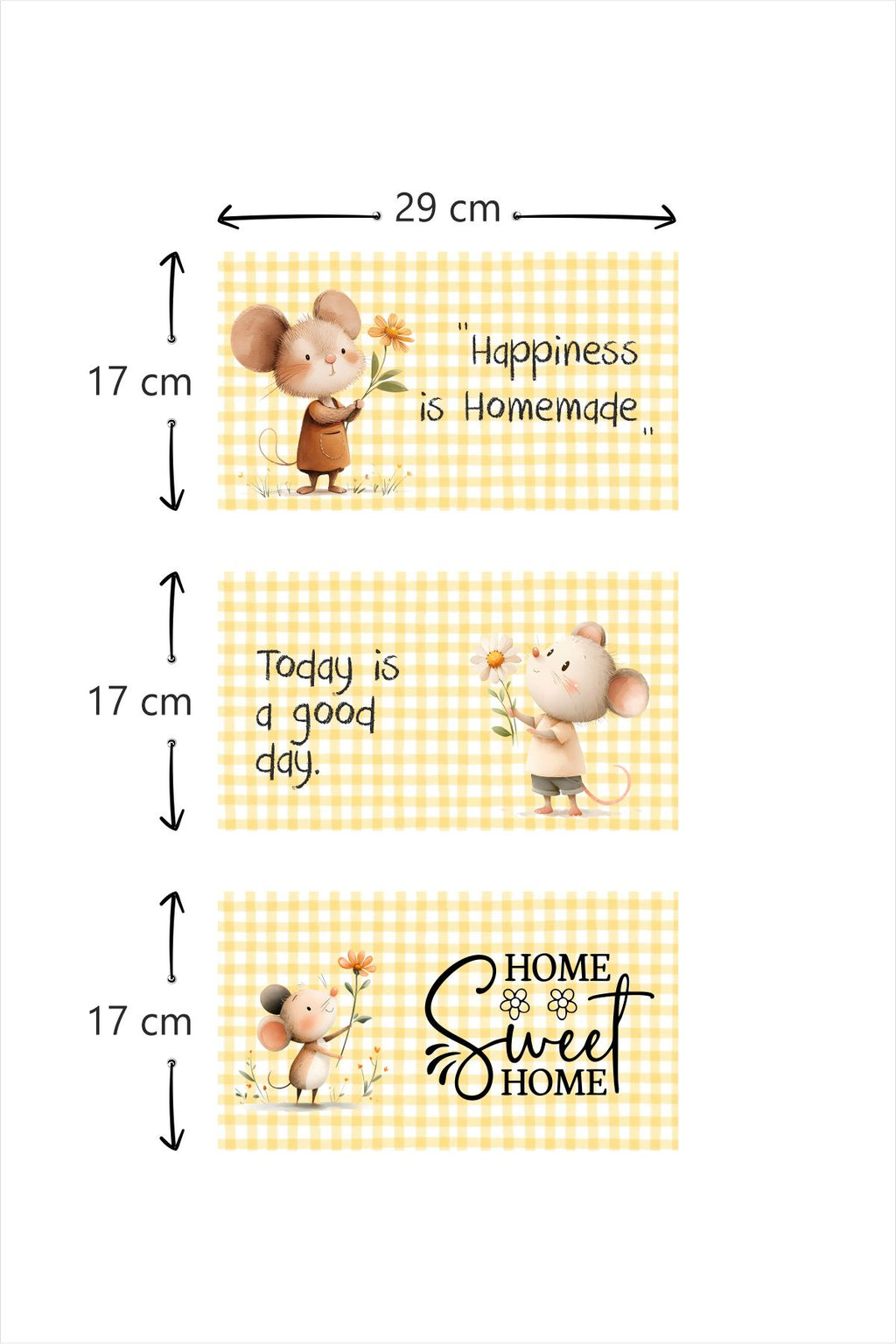 3'lü Cam Kesme Tahtası | Home Sweet Home | 17cm x 29cm