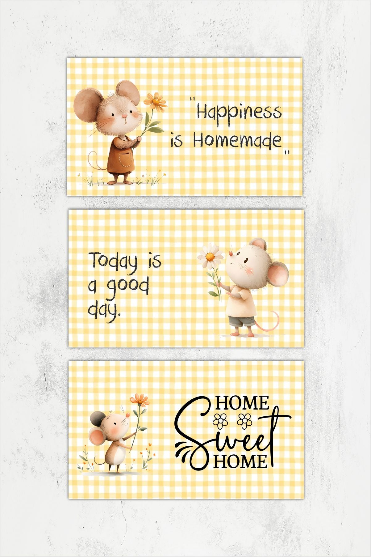 3'lü Cam Kesme Tahtası | Home Sweet Home | 17cm x 29cm