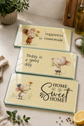 3'lü Cam Kesme Tahtası | Home Sweet Home | 17cm x 29cm