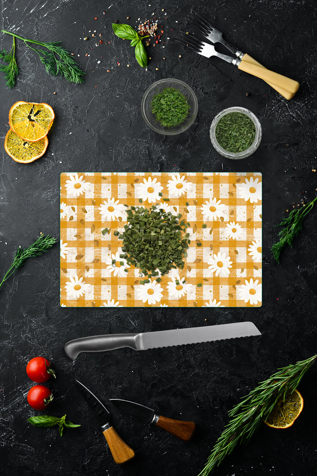 Cam Kesme Tahtası - Cam Kesme Tablası | Papatya Bahçesi | 20cm x 30cm