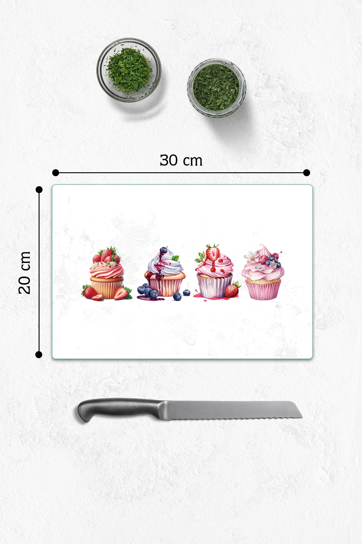 Cam Kesme Tahtası - Cam Kesme Tablası |Şekerli Renkler | 20cm x 30cm
