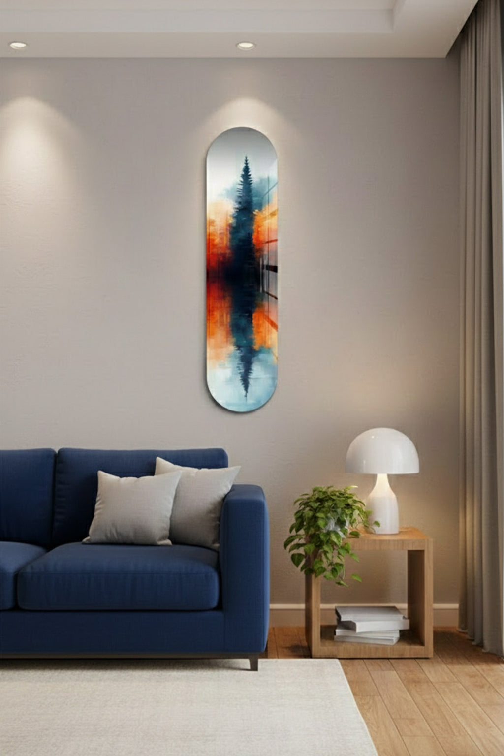 Cam Kaykay Tablo | Sessiz Yansıma | 20cm x 80cm
