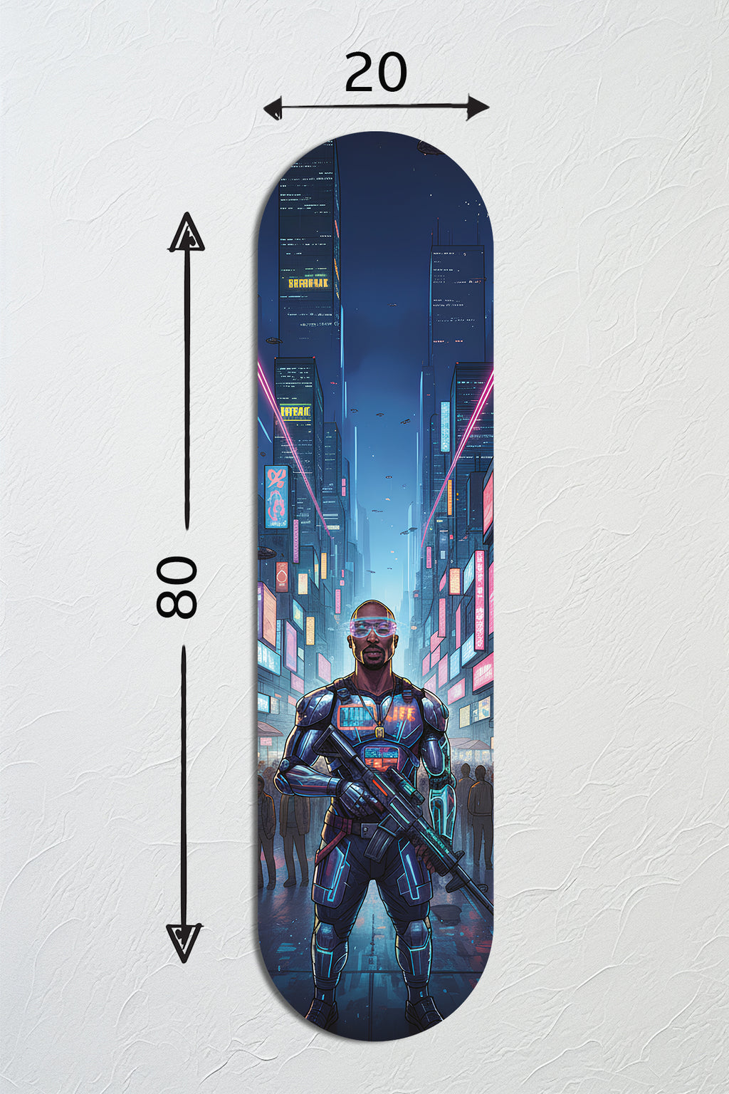 Cam Kaykay Tablo | Siber Savaşçı | 80cm x 20cm