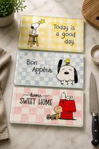 3'lü Cam Kesme Tahtası | Snoopy Kitchen Dreams | 17cm x 29cm