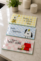 3'lü Cam Kesme Tahtası | Snoopy Kitchen Dreams | 17cm x 29cm