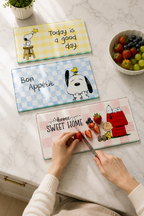 3'lü Cam Kesme Tahtası | Snoopy Kitchen Dreams | 17cm x 29cm