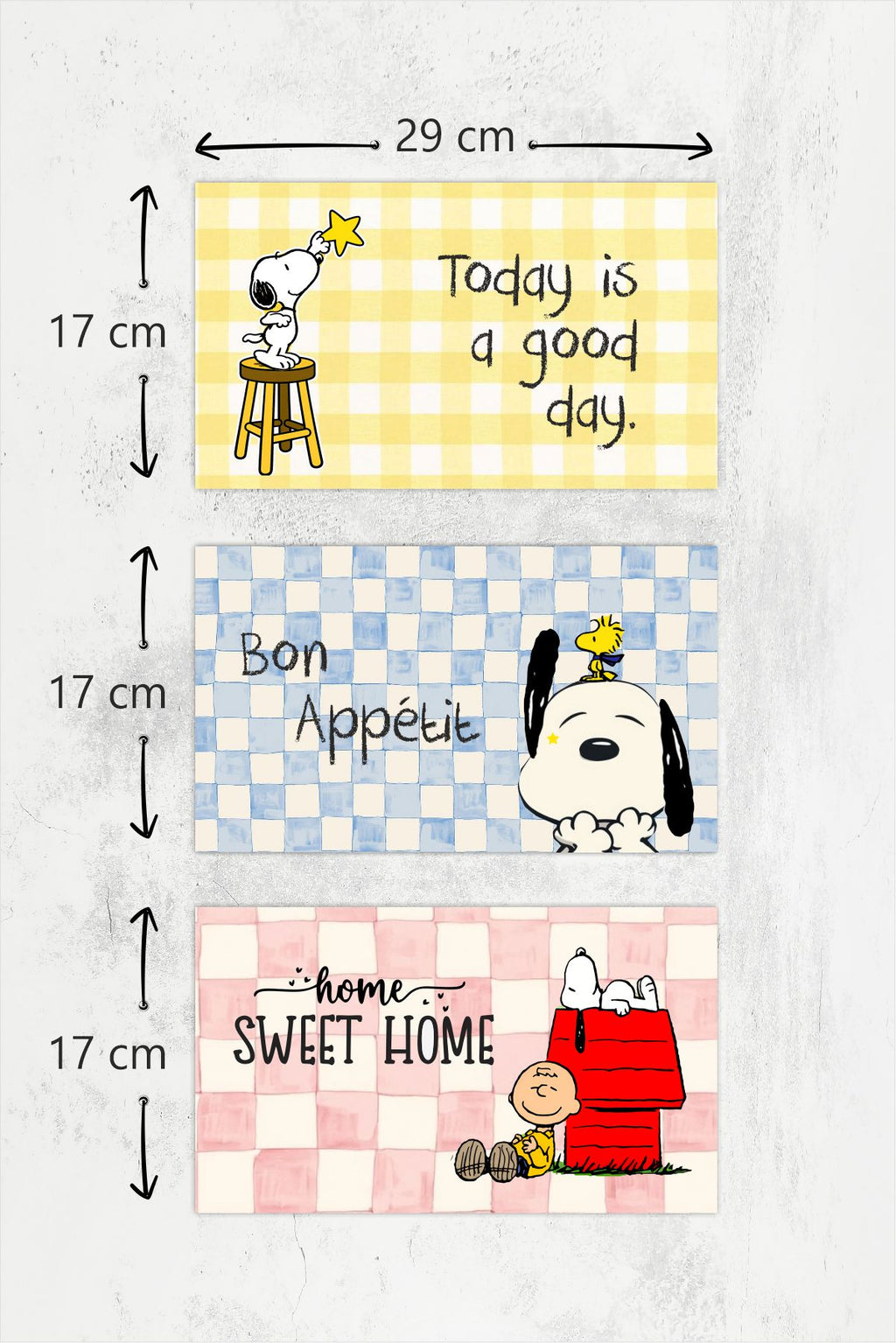 3'lü Cam Kesme Tahtası | Snoopy Kitchen Dreams | 17cm x 29cm