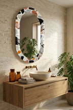 Dekor Camı ve Ayna | Art Frame Terrazzo Dekoratif Ayna | 110cm x 70cm